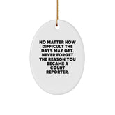 Funny Court Reporter Gifts from Friends - Oval Ornament, Inspirational Quote, Unique Christmas Unique Gifts for Court Reporter, Court Reporter Men, Women, Family, Friends - Image 1